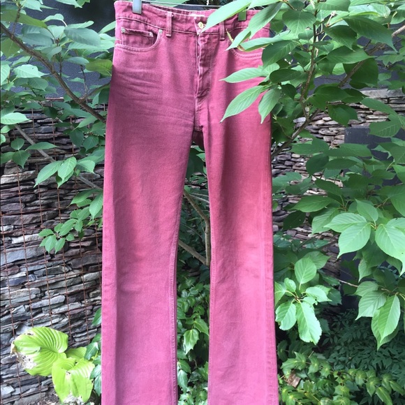 wine red jeans